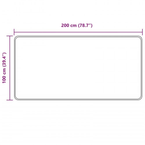Løber-tæppe 100 × 200 cm - sort kant, polyester velour med skridsikker PVC-bagside