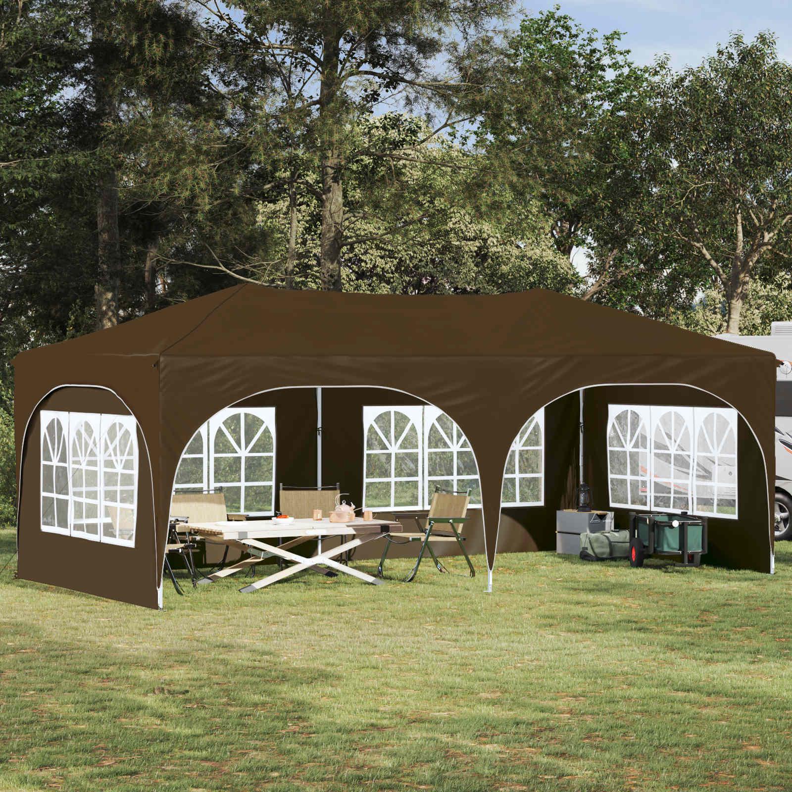 Pop-up Festtelt Gråbrun 575 x 288 x 245 cm Oxford stof