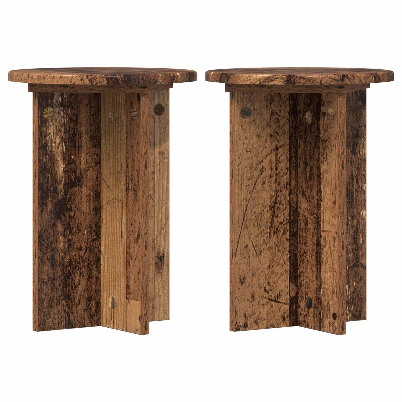 Planteholder 2 Dele Ø40 X 100 Cm Konstrueret Træ - Gammelt træ / 29,5 x 29,5 x 40 cm