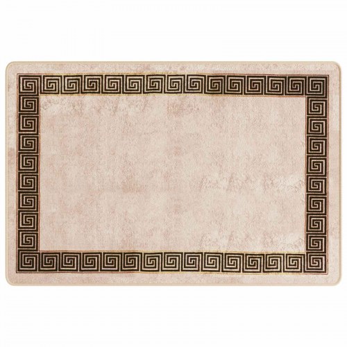 Tæppe løber MARSA - sort kant, 100 × 150 cm, polyester med skridsikker PVC-bagside