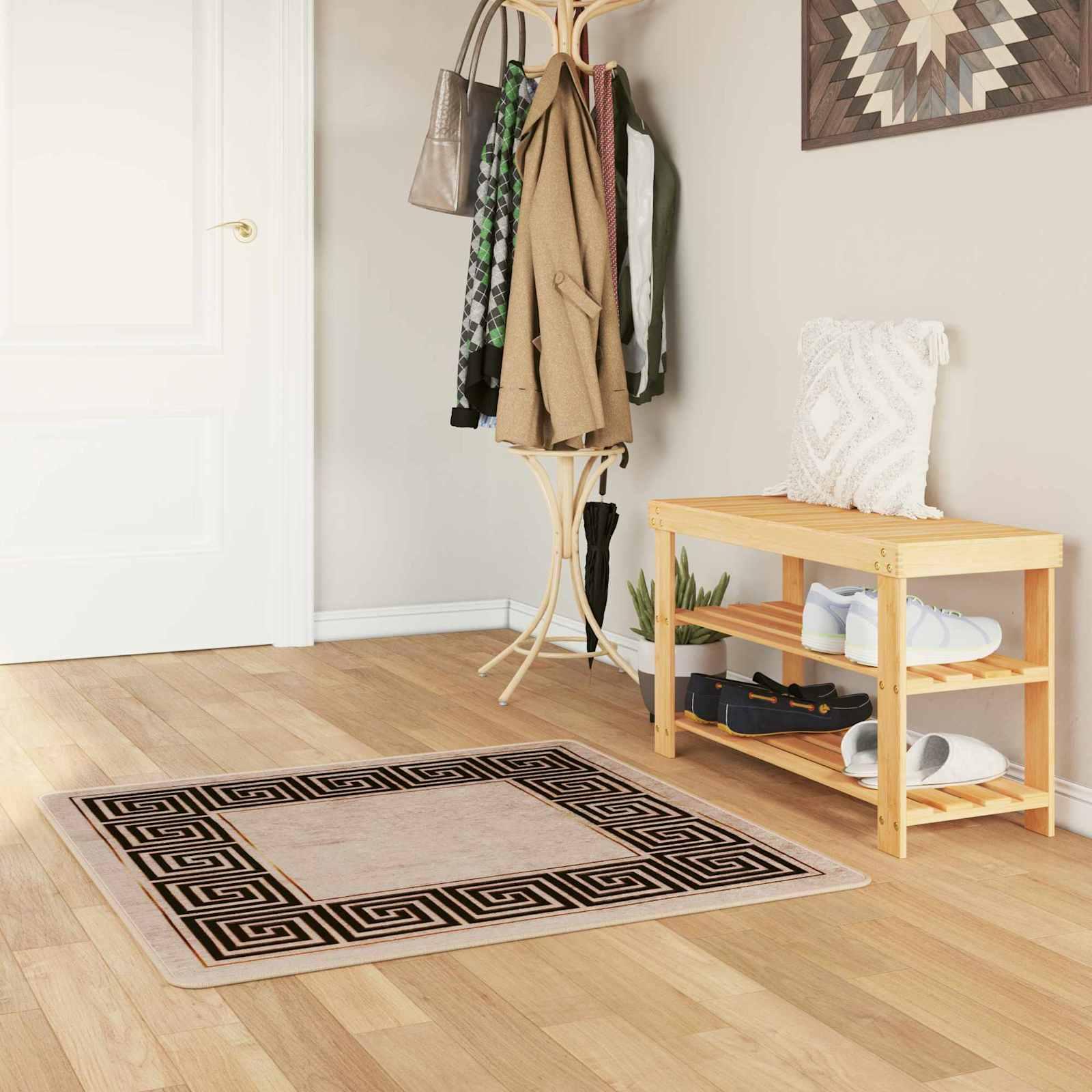 Tæppe Runner MARSA Sort 100 x 100 cm Polyester og PVC