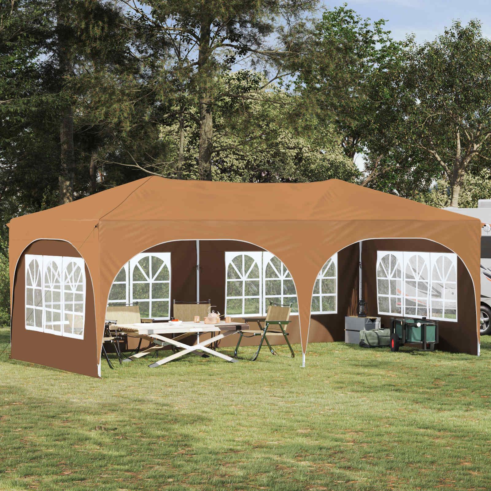 Pop-up Festtelt Beige 575 x 288 x 245 cm Oxford stof