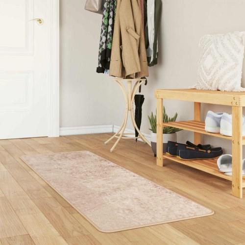 Løber-tæppe MARSA - beige 50 × 150 cm, polyester med skridsikker PVC-bagside