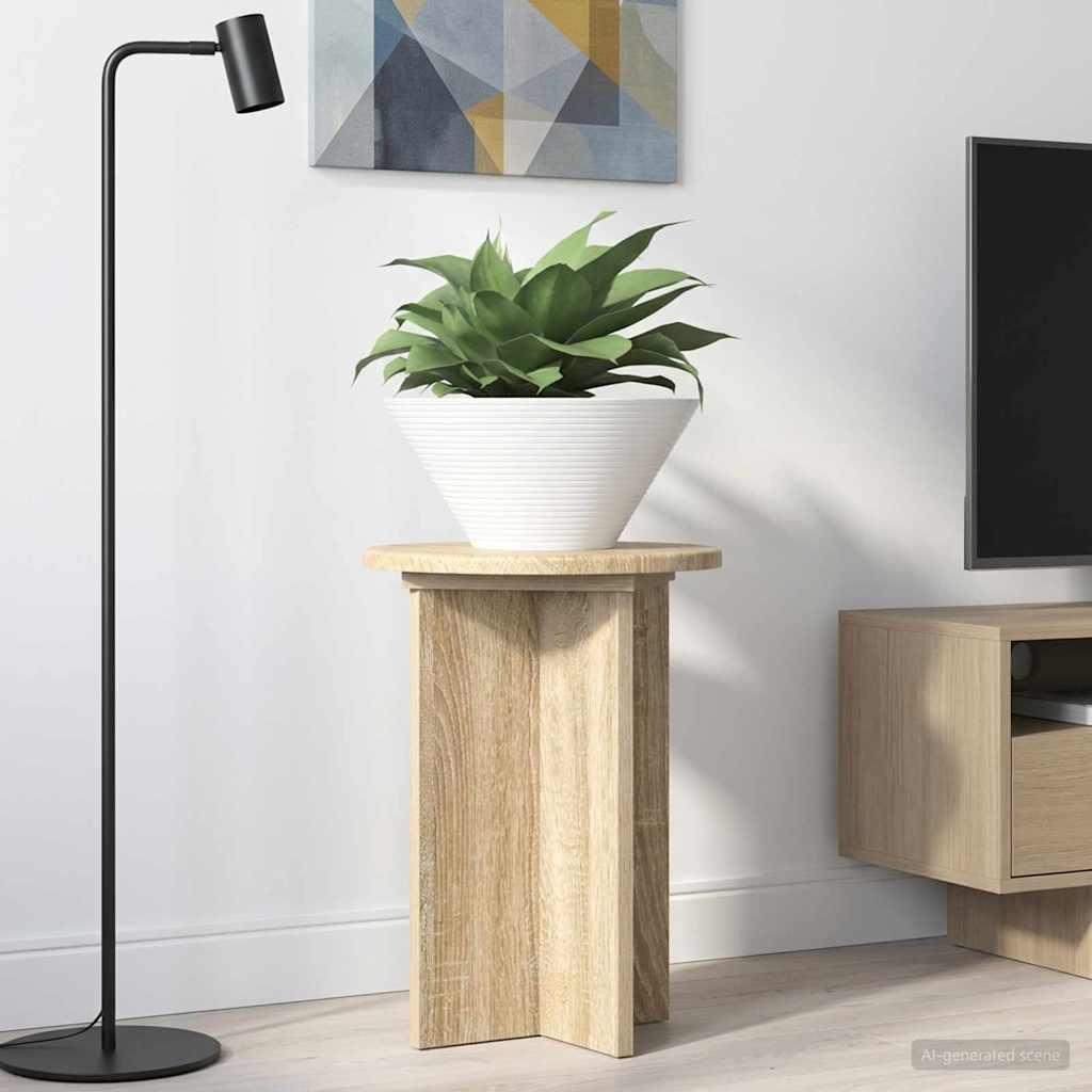 Planteholder 2 Dele Ø40 X 100 Cm Konstrueret Træ - Sonoma-eg / 29,5 x 29,5 x 40 cm