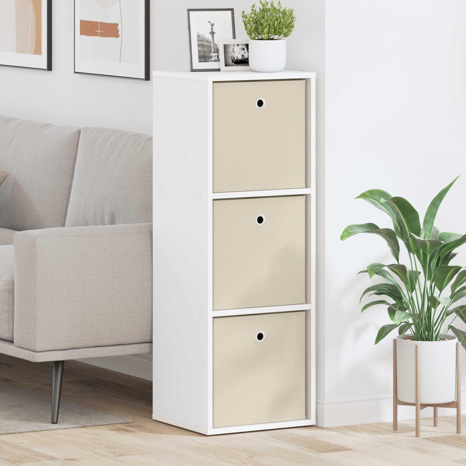 Sidebord med skuffe Hvid 35 x 32 x 99,5 cm