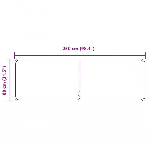 Tæppe løber MARSA - sort kant, 80 × 250 cm, polyester med skridsikker PVC