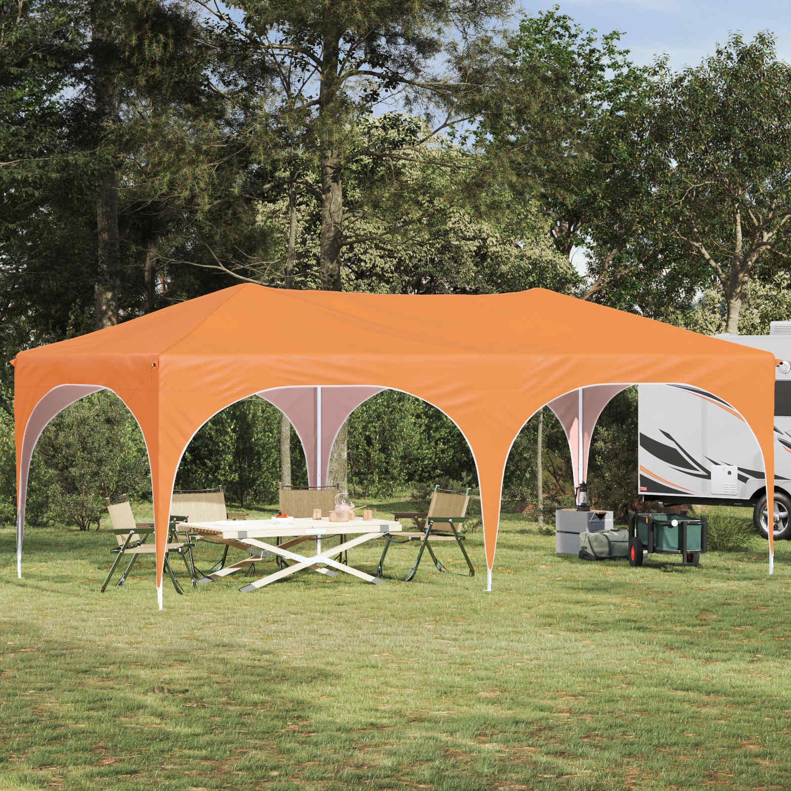 Pop-up Festtelt Orange 575 x 288 x 245 cm Oxford stof