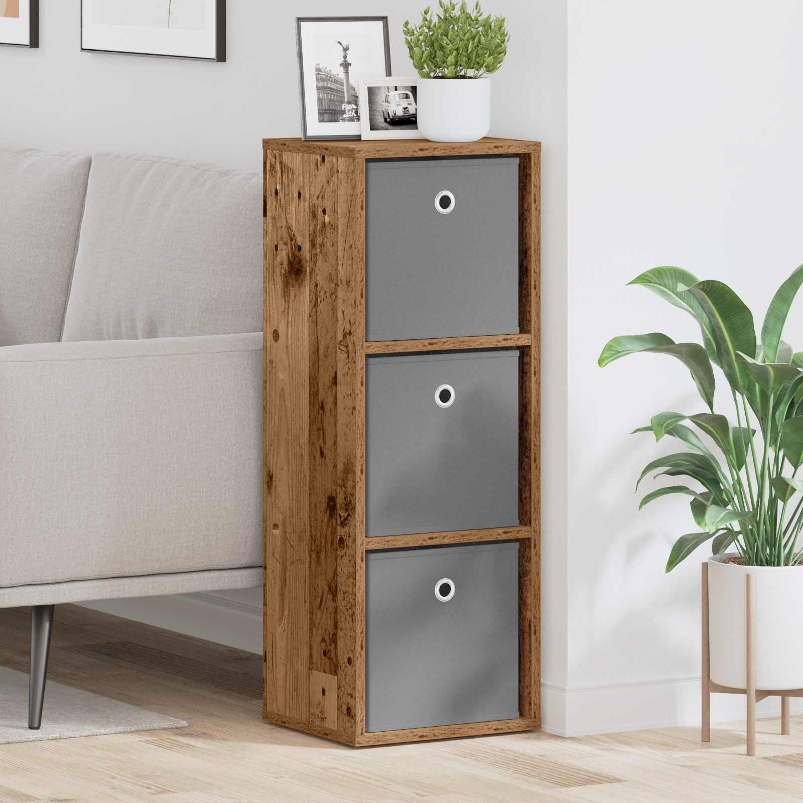 Sidebord med skuffe Gammelt træ 30,5 x 27 x 84,5 cm