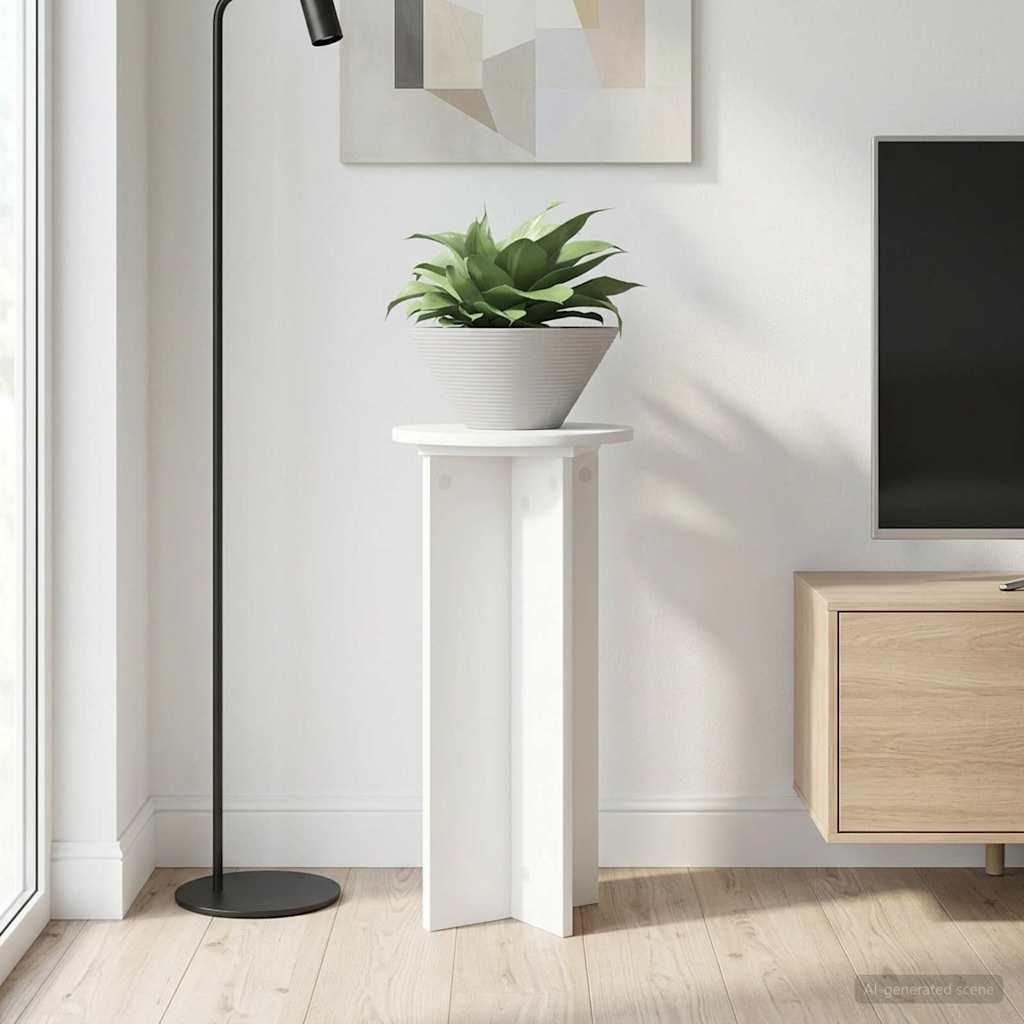 Planteholder 2 Dele Ø40 X 100 Cm Konstrueret Træ - Hvid / 29,5 x 29,5 x 60 cm