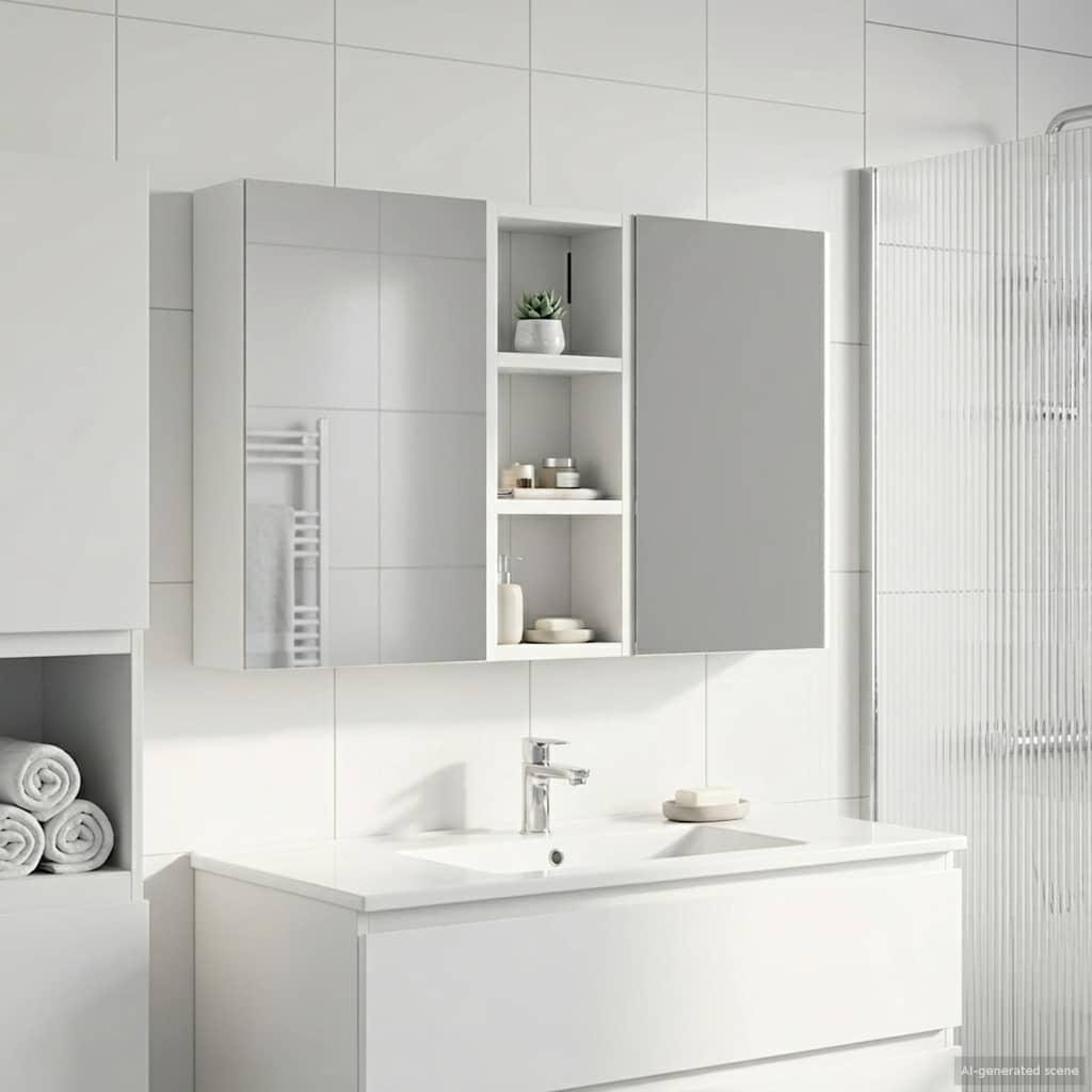 Badeværelsesskabsæt 3 stk 80 x 10,5 x 50 cm Konstrueret træ