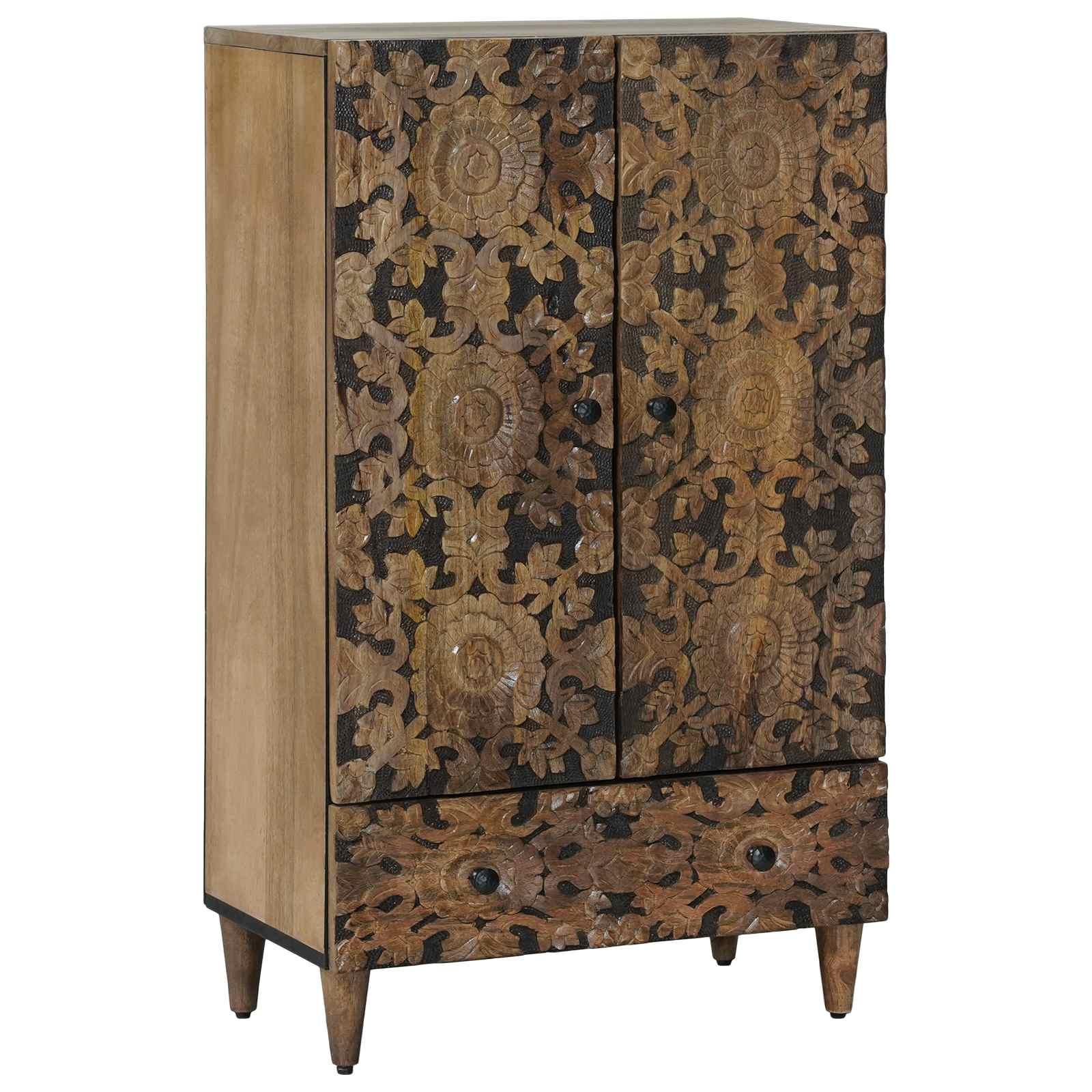 Høj Bord med skuffe Brun 60 x 33,5 x 100 cm Massivt mangotræ