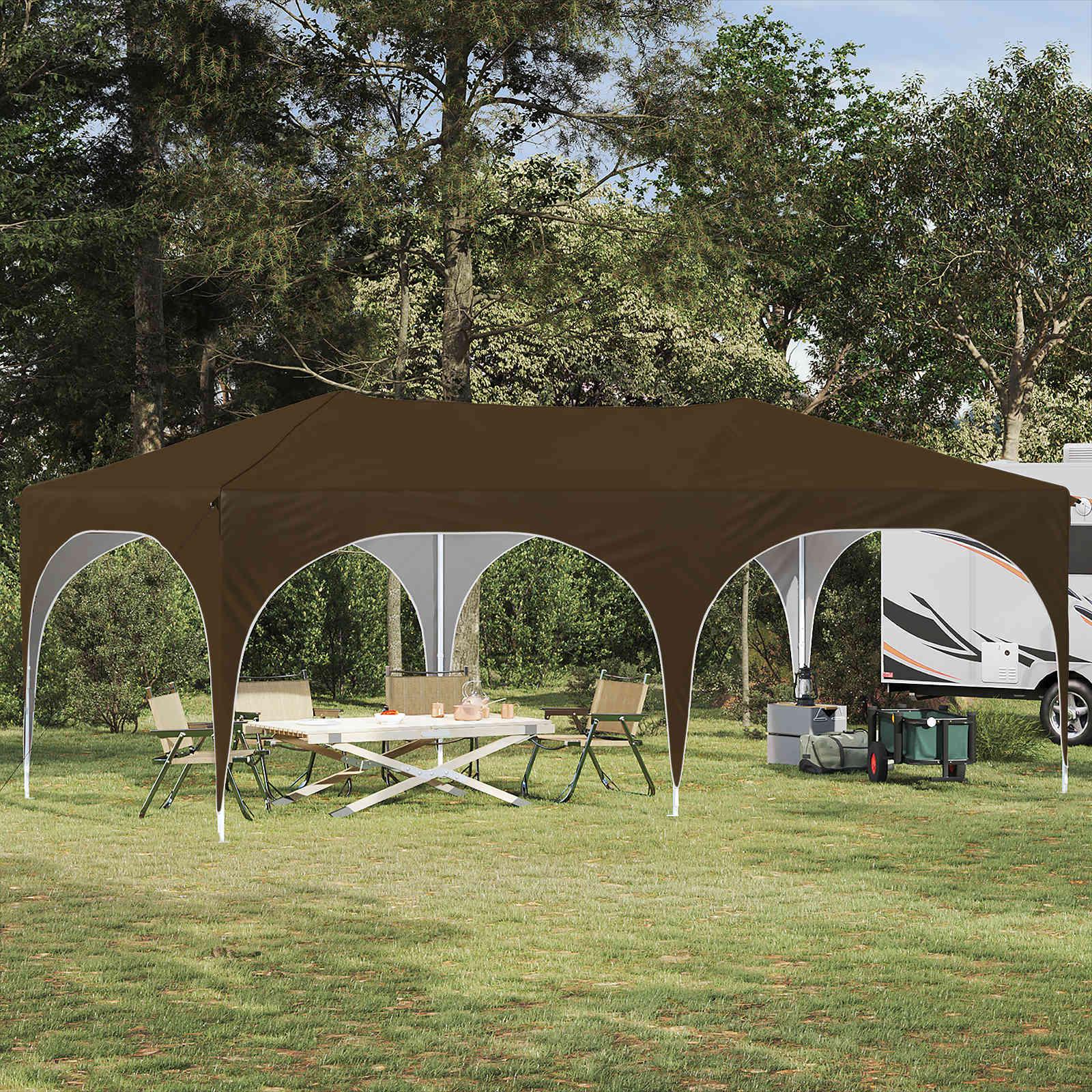 Pop-up Festtelt Gråbrun 575 x 288 x 245 cm Oxford stof