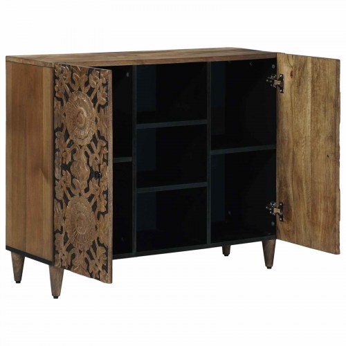 Sidebord med hylde Brun 90 x 33,5 x 75 cm Massivt mangotræ