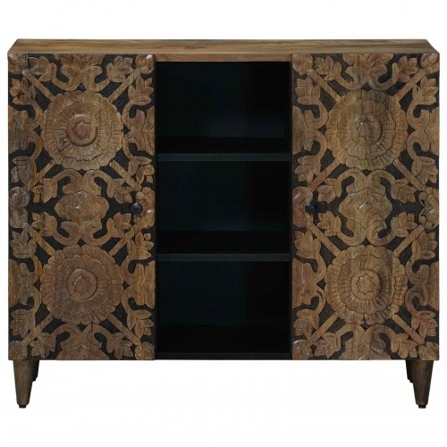 Sidebord med hylde Brun 90 x 33,5 x 75 cm Massivt mangotræ