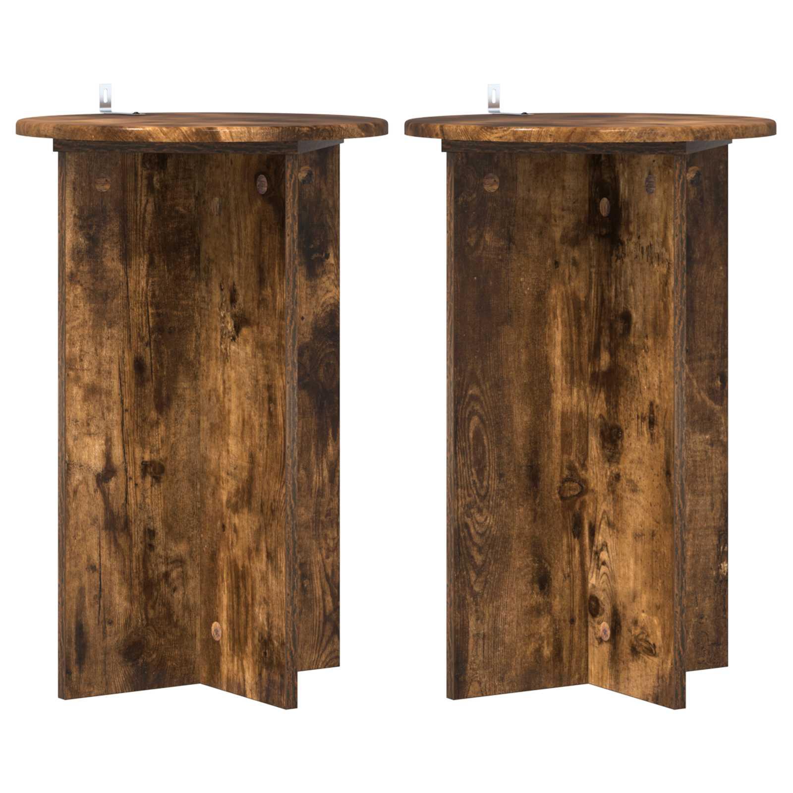 vidaXL Planteholder 2 stk. Røget eg Ø40 x 60 cm Konstrueret træ