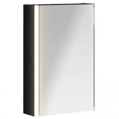 Badeværelsesspejlskab Sort eg 33 x 11,5 x 50 cm Konstrueret træ