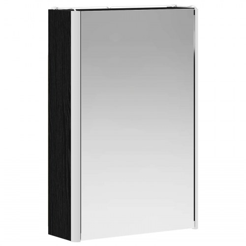 Badeværelsesspejlskab Sort eg 33 x 11,5 x 50 cm Konstrueret træ