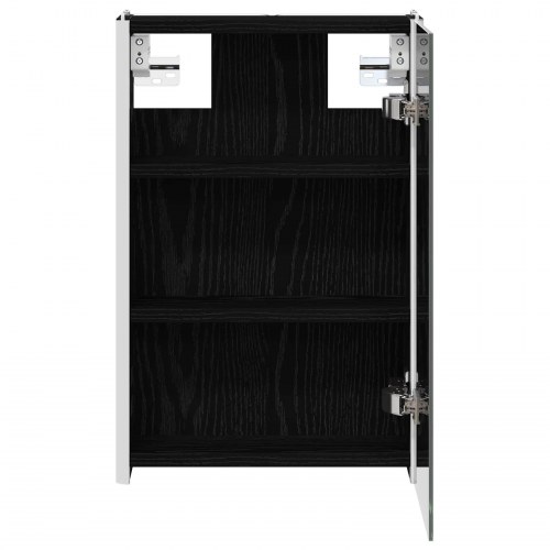 Badeværelsesspejlskab Sort eg 33 x 11,5 x 50 cm Konstrueret træ