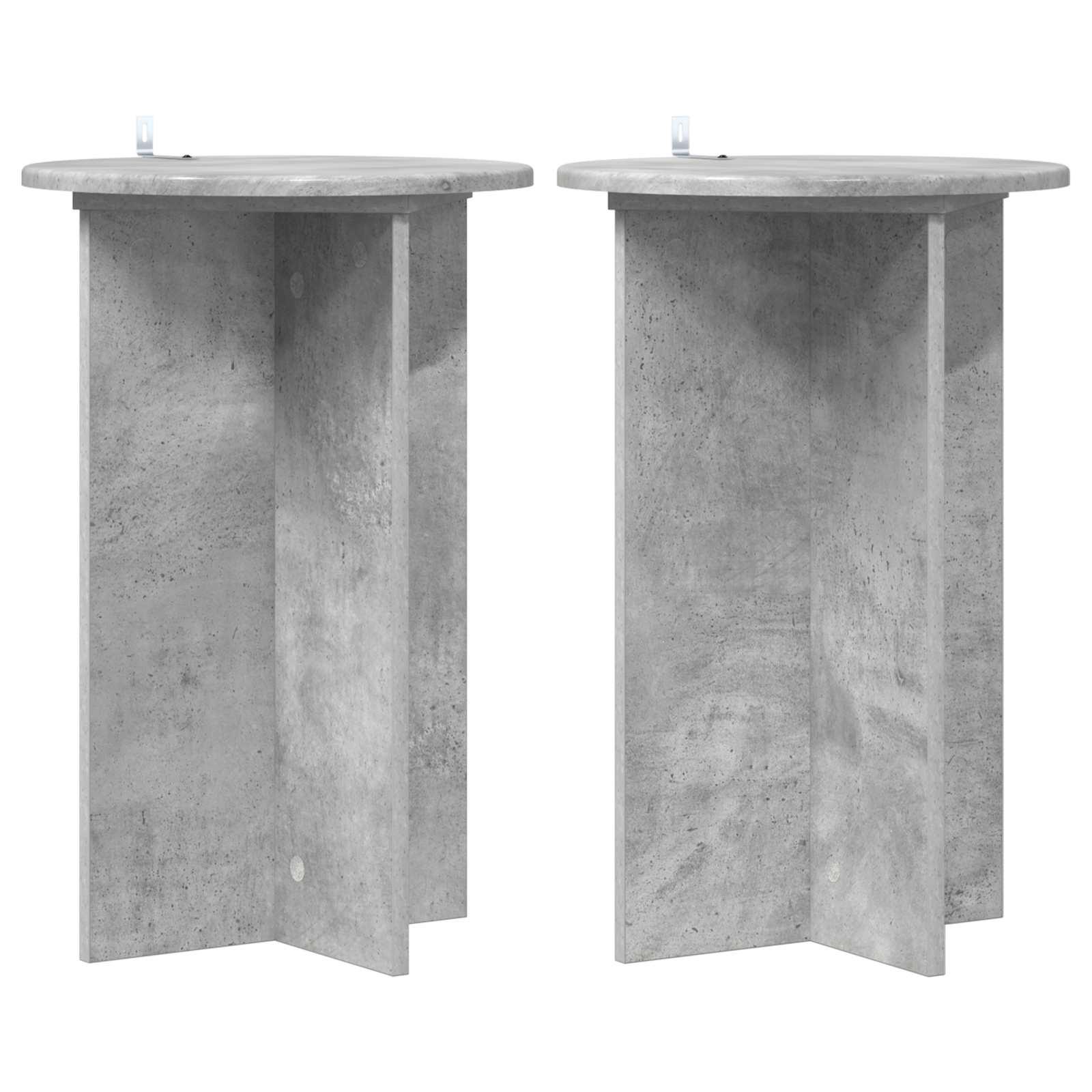 Planteholder sæt - 2 stk. i betongrå Ø40 × 60 cm, konstrueret træ