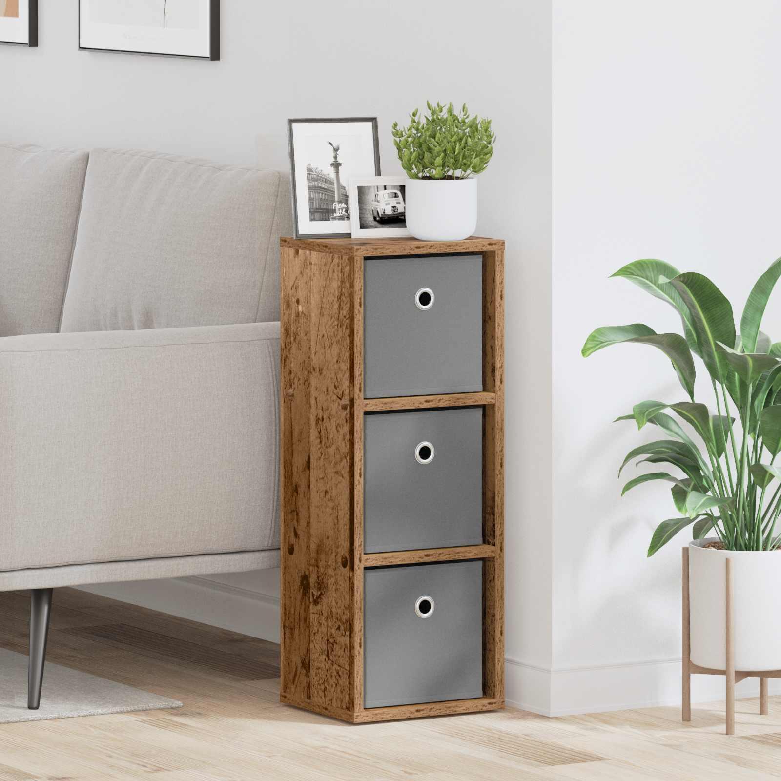 Sidebord med skuffe Gammelt træ 25,5 x 22 x 69,5 cm