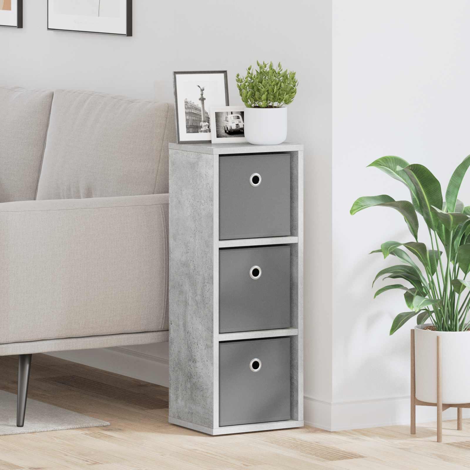 Sidebord med skuffe Beton Grå 25,5 x 22 x 69,5 cm
