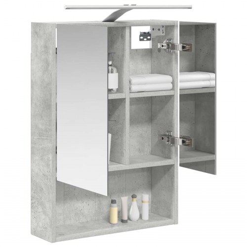 Badeværelsesspejlskab med hylde Beton Grå 50 x 14,5 x 70 cm