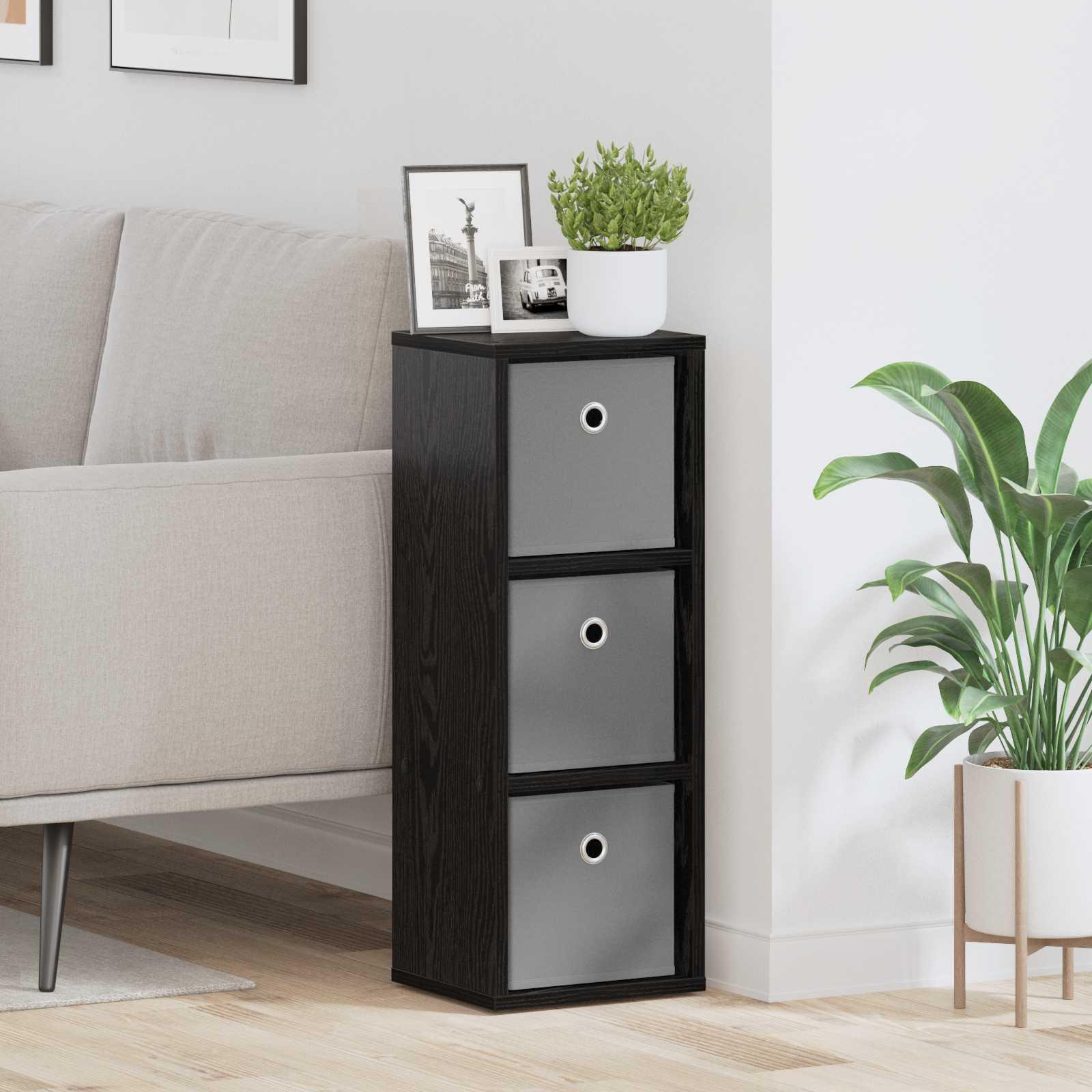 Sidebord med skuffe Sort eg 25,5 x 22 x 69,5 cm