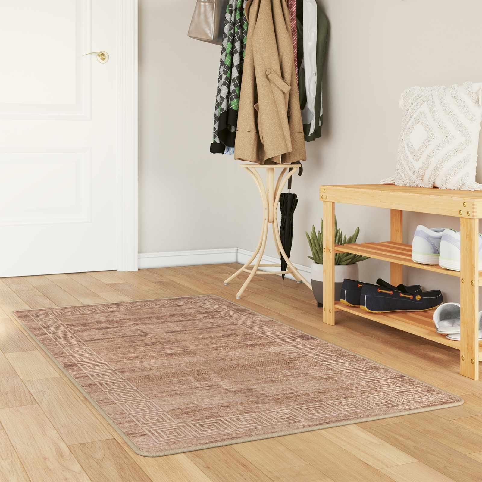 Tæppe løber MARSA - hvid 100 × 200 cm, polyester med skridsikker PVC-bagside