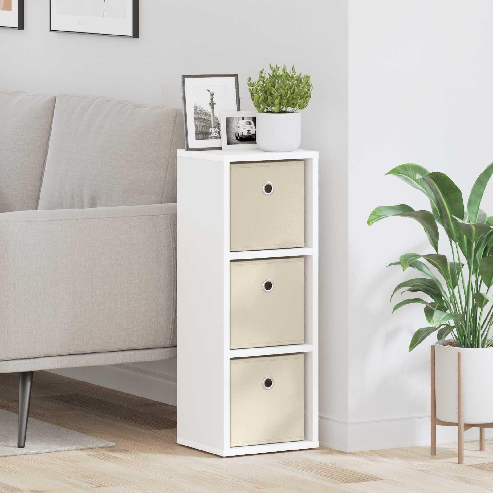Sidebord med skuffe Hvid 25,5 x 22 x 69,5 cm