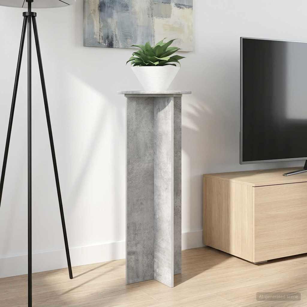 Planteholder 2 Dele Ø40 X 100 Cm Konstrueret Træ - Betongrå / 40 x 40 x 100 cm