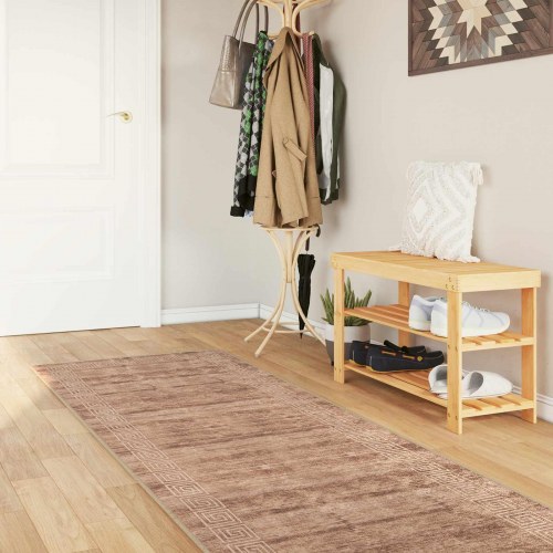 Tæppe Runner MARSA Hvid 80 x 450 cm Polyester og PVC
