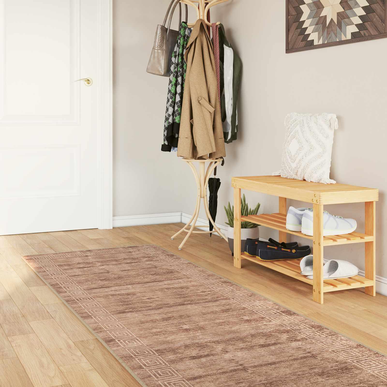 Tæppe Runner MARSA Hvid 80 x 450 cm Polyester og PVC