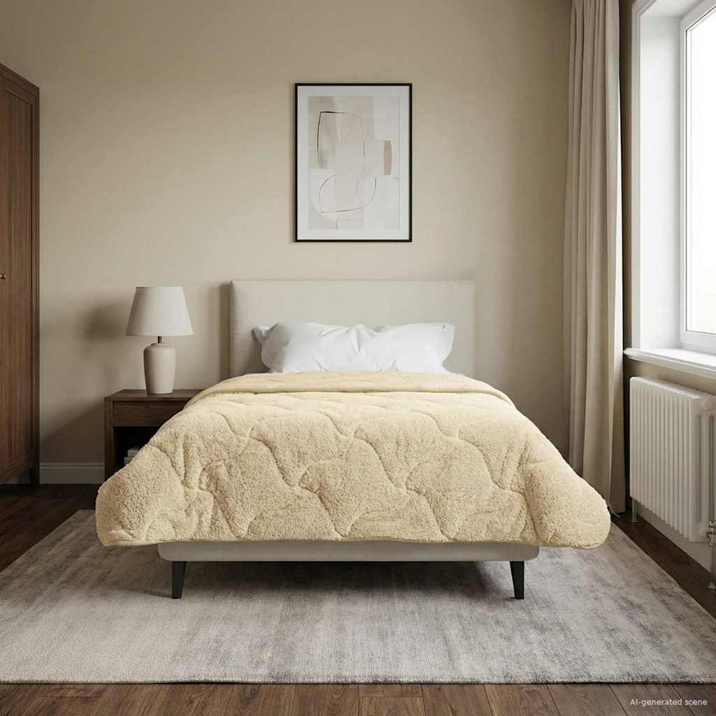 Helårs Dyne Mikrofiber Og Teddy Fleece - Creme / 140 x 220 cm