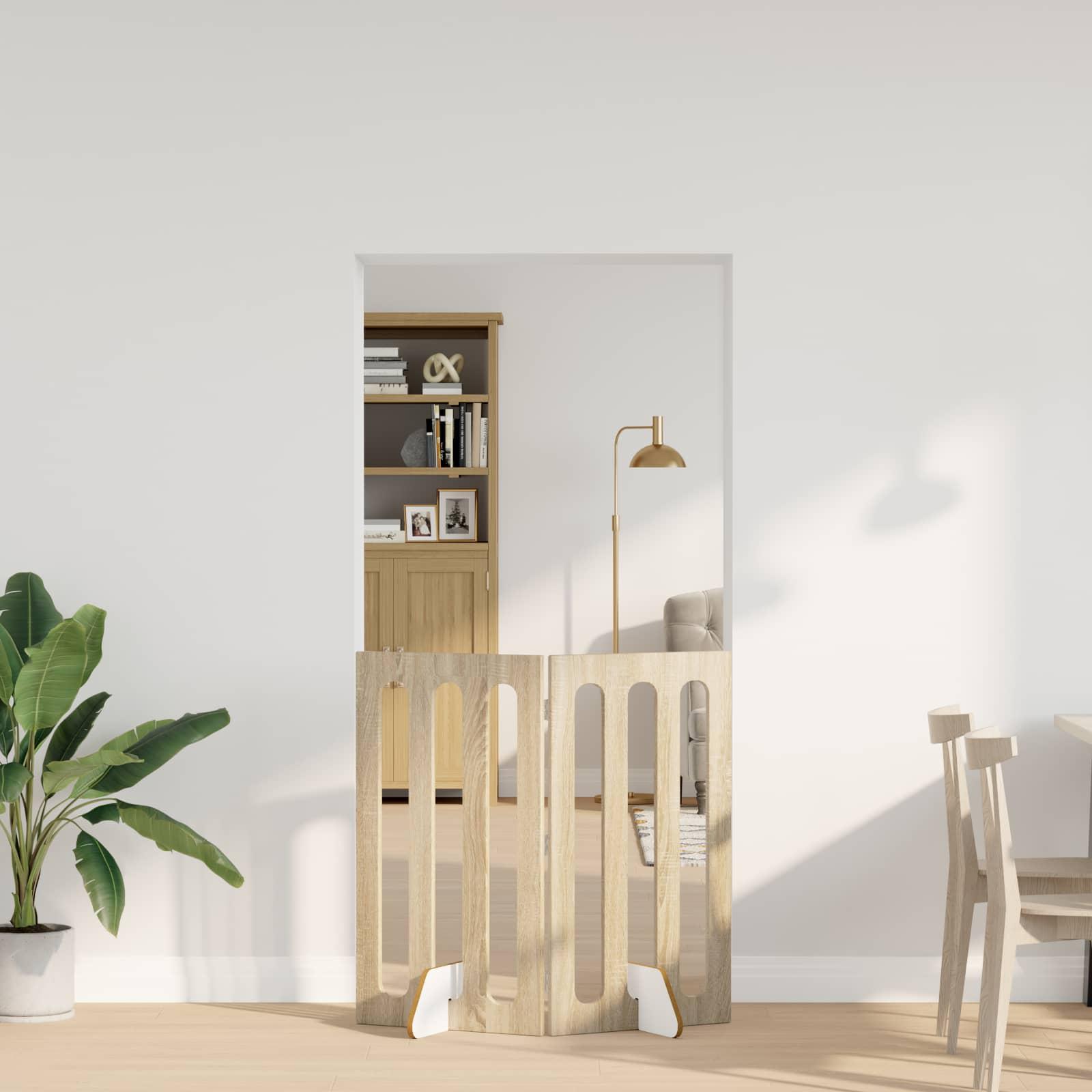 Foldbar hundegÃ¥rd 2 stk Sonoma eg 100,5 x 38 x 90 cm