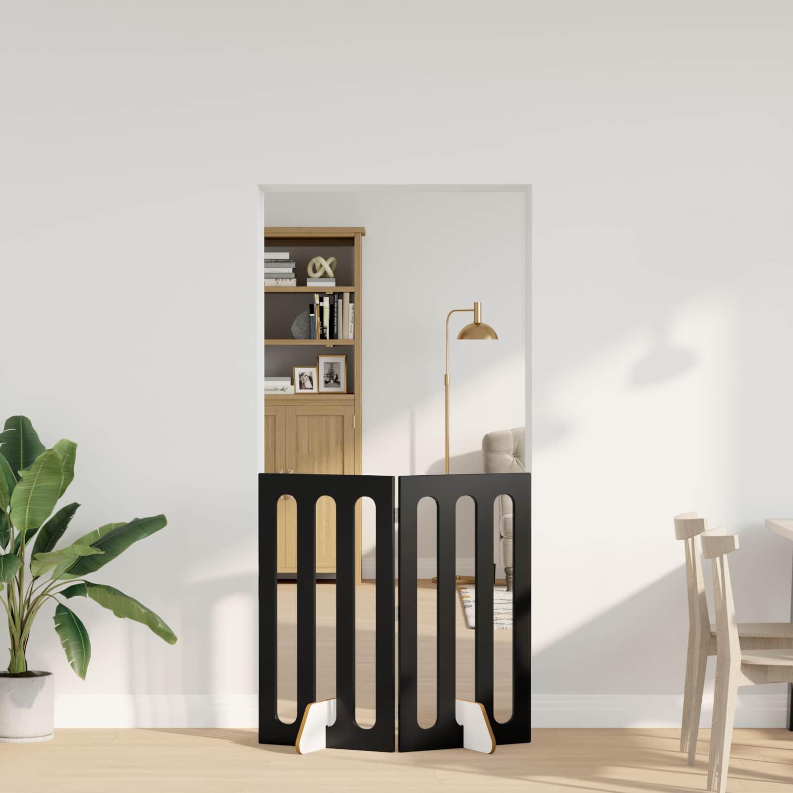 Foldbar hundegÃ¥rd 2 stk Sort Eg 100,5 x 38 x 90 cm