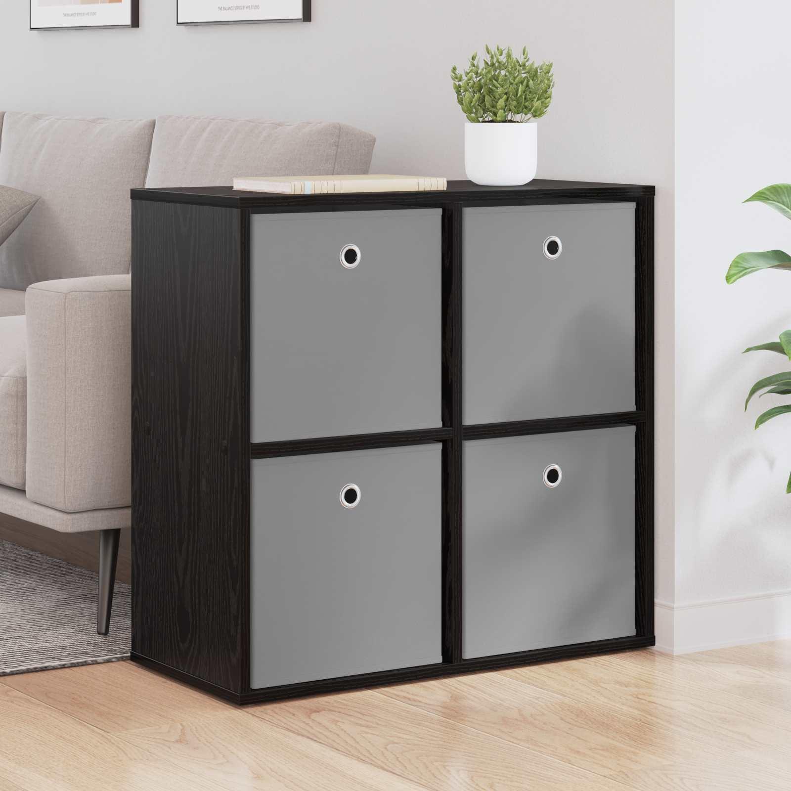 Sidebord med skuffe Sort eg 68,5 x 32 x 67 cm