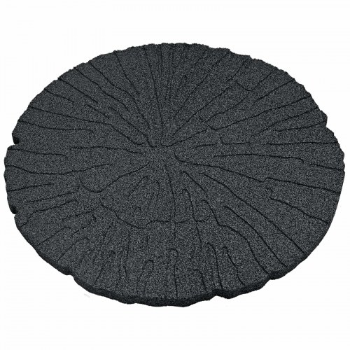 Trædesten 6 stk Sort Ø 45 x 1,8 cm Gummi