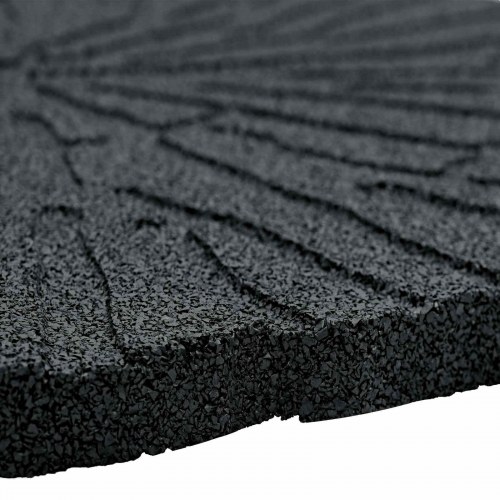 Trædesten 6 stk Sort Ø 45 x 1,8 cm Gummi