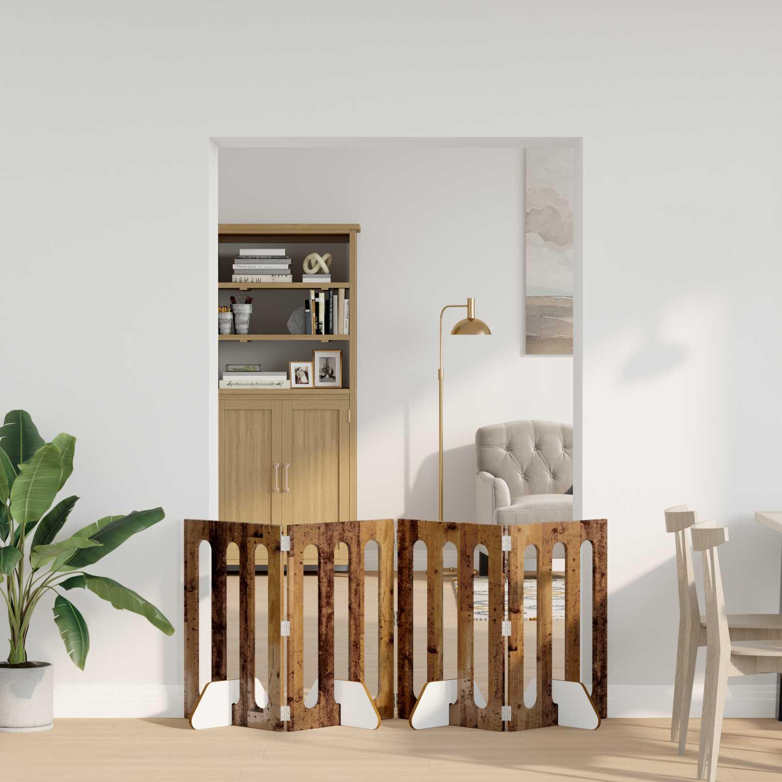 Foldbar hundegÃ¥rd 4 stk EgetrÃ¦ 201 x 38 x 70 cm Konstrueret trÃ¦