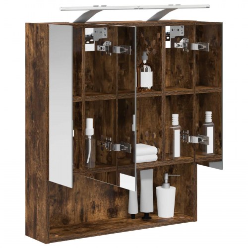 Badeværelsesspejlskab med hylde Røget eg 60 x 14.5 x 70 cm