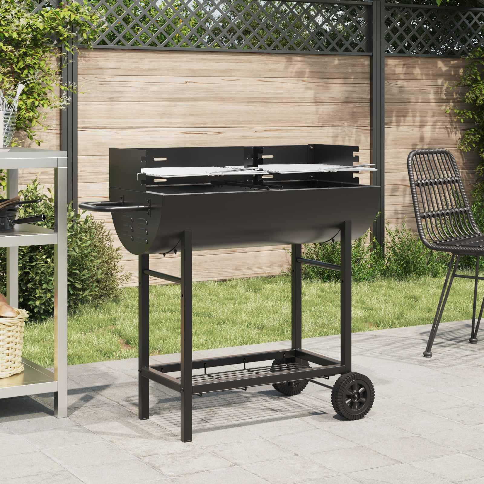 Kulgrill Indstillelig Sort 96,5 x 42,5 x 88,5 cm