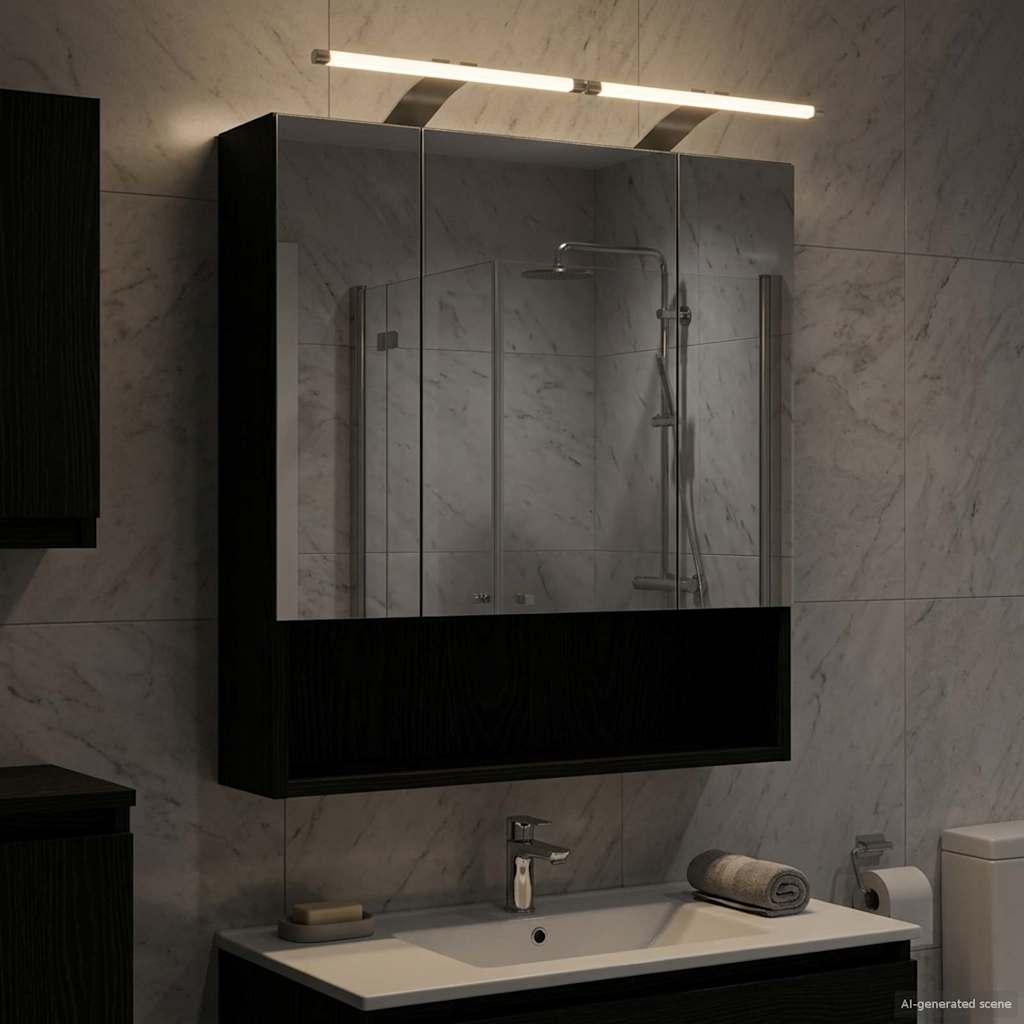 BadevÃ¦relsesspejlskab Sort eg 60 x 14.5 x 70 cm Konstrueret trÃ¦