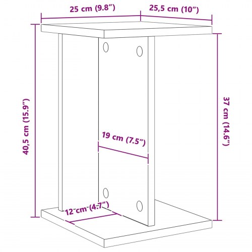 Planteholder Sort Eg 25 x 25,5 x 40,5 cm Konstrueret træ