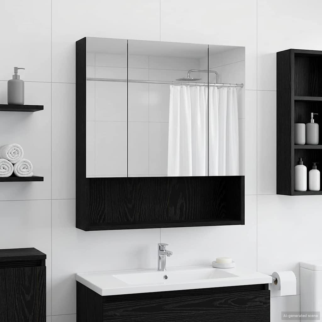 BadevÃ¦relsesspejlskab Sort eg 60 x 14.5 x 70 cm Konstrueret trÃ¦