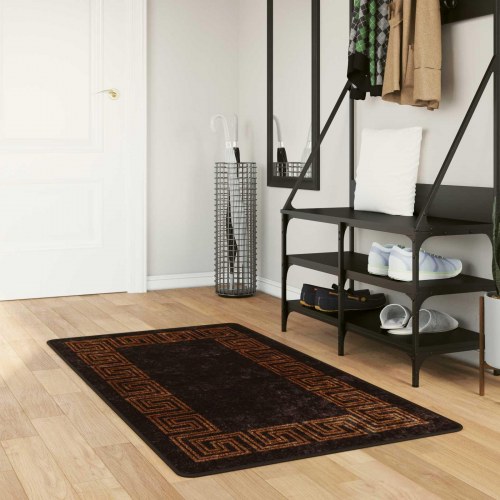 Løber tæppe MARSA - sort 80 × 200 cm, polyester med skridsikker PVC-bagside