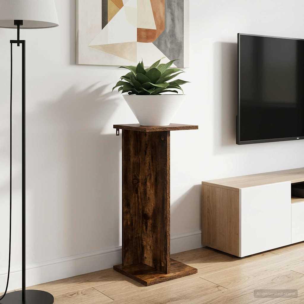 Planteholder sæt af 2 - røget eg, 25 × 25,5 × 60,5 cm, konstrueret træ