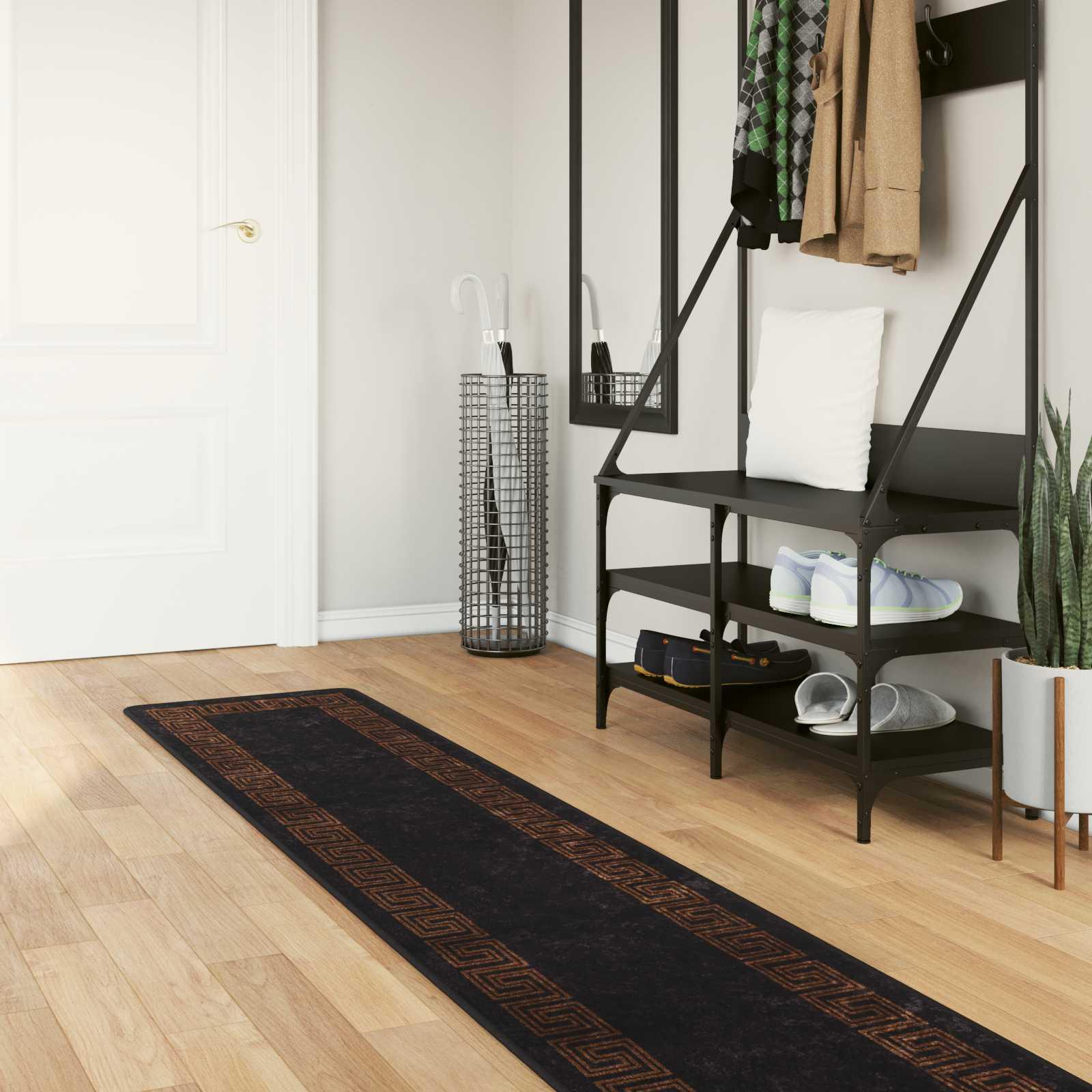 Tæppe Runner MARSA Sort 50 x 400 cm Polyester og PVC