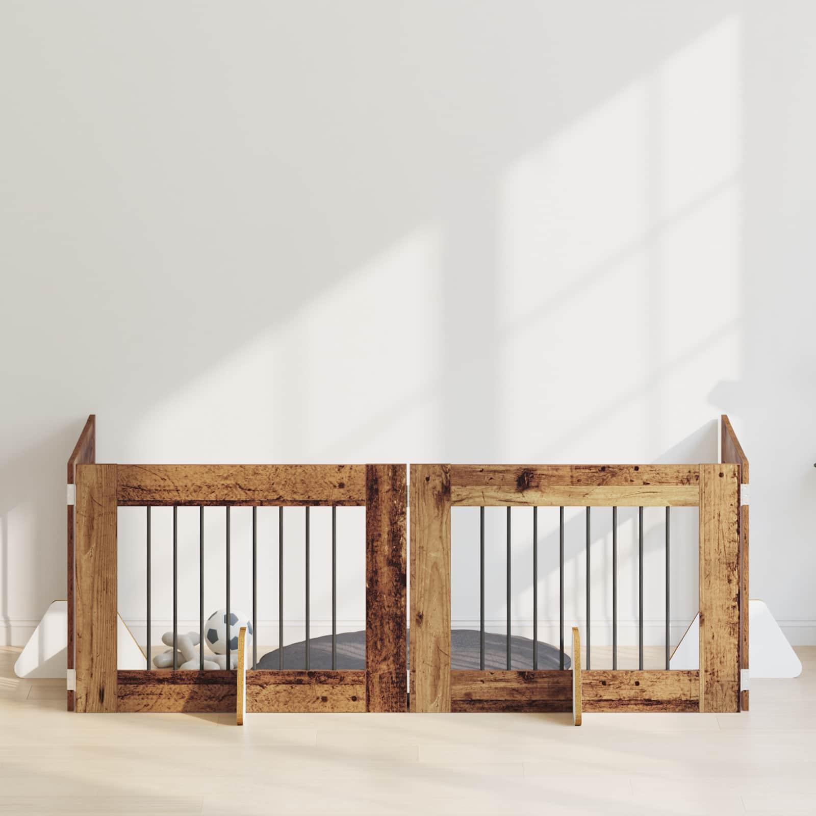 Hundehegn med stativer 4 stk Gammelt træ 80 x 60 cm