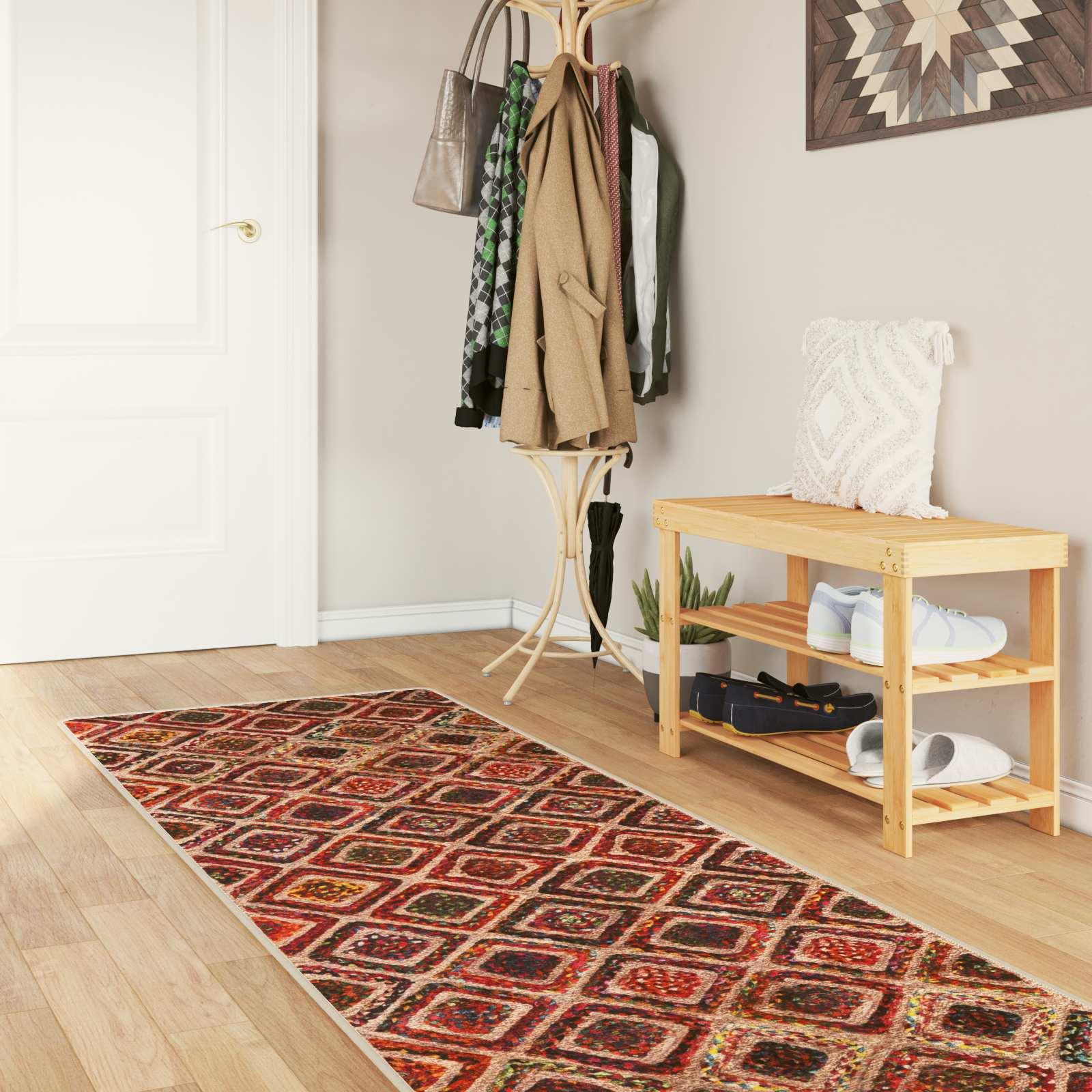 Tæppe Runner MARSA Flerfarvet 100 x 250 cm Polyester og PVC