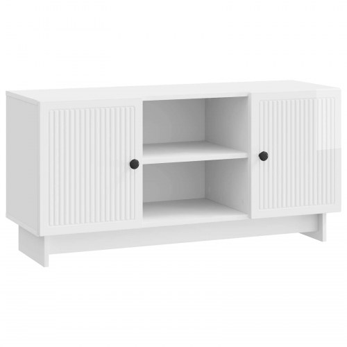 TV-skab Høj gloss hvid 102 x 34,5 x 50 cm Konstrueret træ